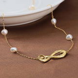 Dainty Pearl Infinity Necklace