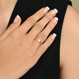 Hammered Horizon Ring