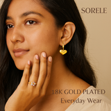 Golden Heart Drop Earrings