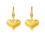 Golden Heart Drop Earrings