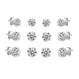 Sleek 925 Silver Solitaire Studs