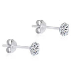 Sleek 925 Silver Solitaire Studs