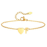 Heart & Initial Charm Anklet and Bracelet