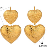 Golden Blossom Heart Earring