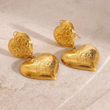 Golden Blossom Heart Earring