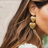 Golden Blossom Heart Earring