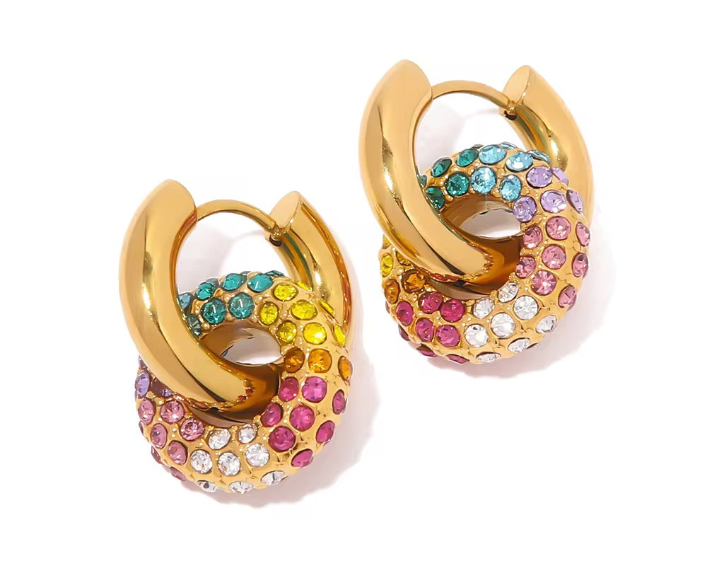 Double Donut Chunky Hoop Earrings