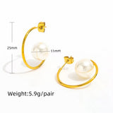 Serene Wave Pearl Hoops