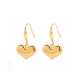 Golden Heart Drop Earrings