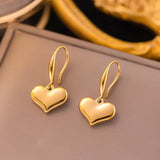 Golden Heart Drop Earrings