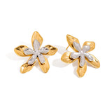 Dual Colored Floral earring