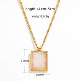 Rectangle Natural Stone Necklace