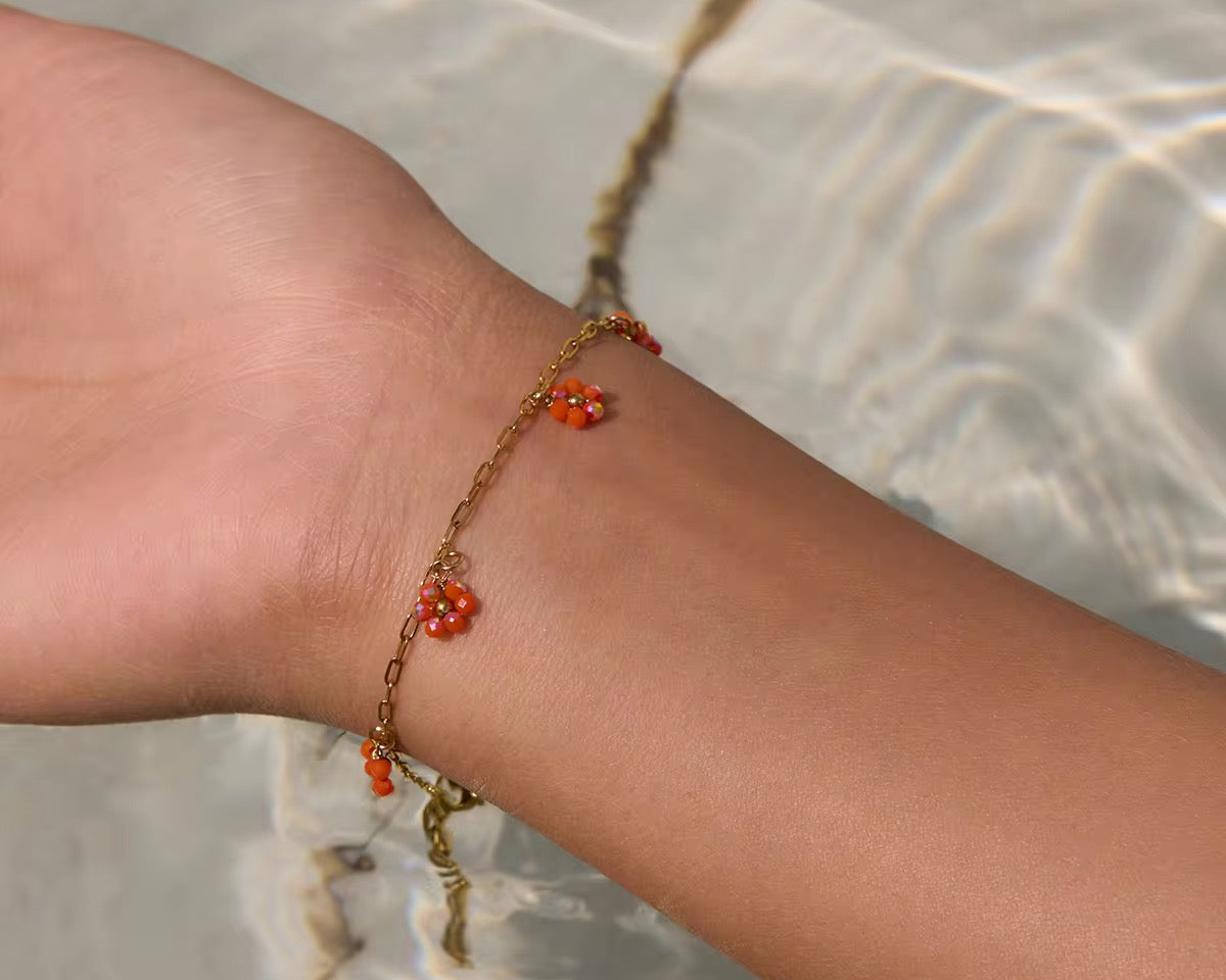 Tangerine Citrus Daisy Set