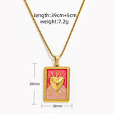 Radiant Heart Enamel Pendant Necklace
