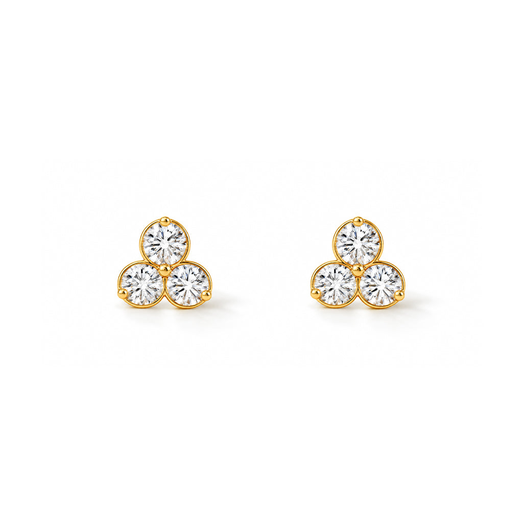 Lab grown diamond stud earrings in 9K gold by Sorele
