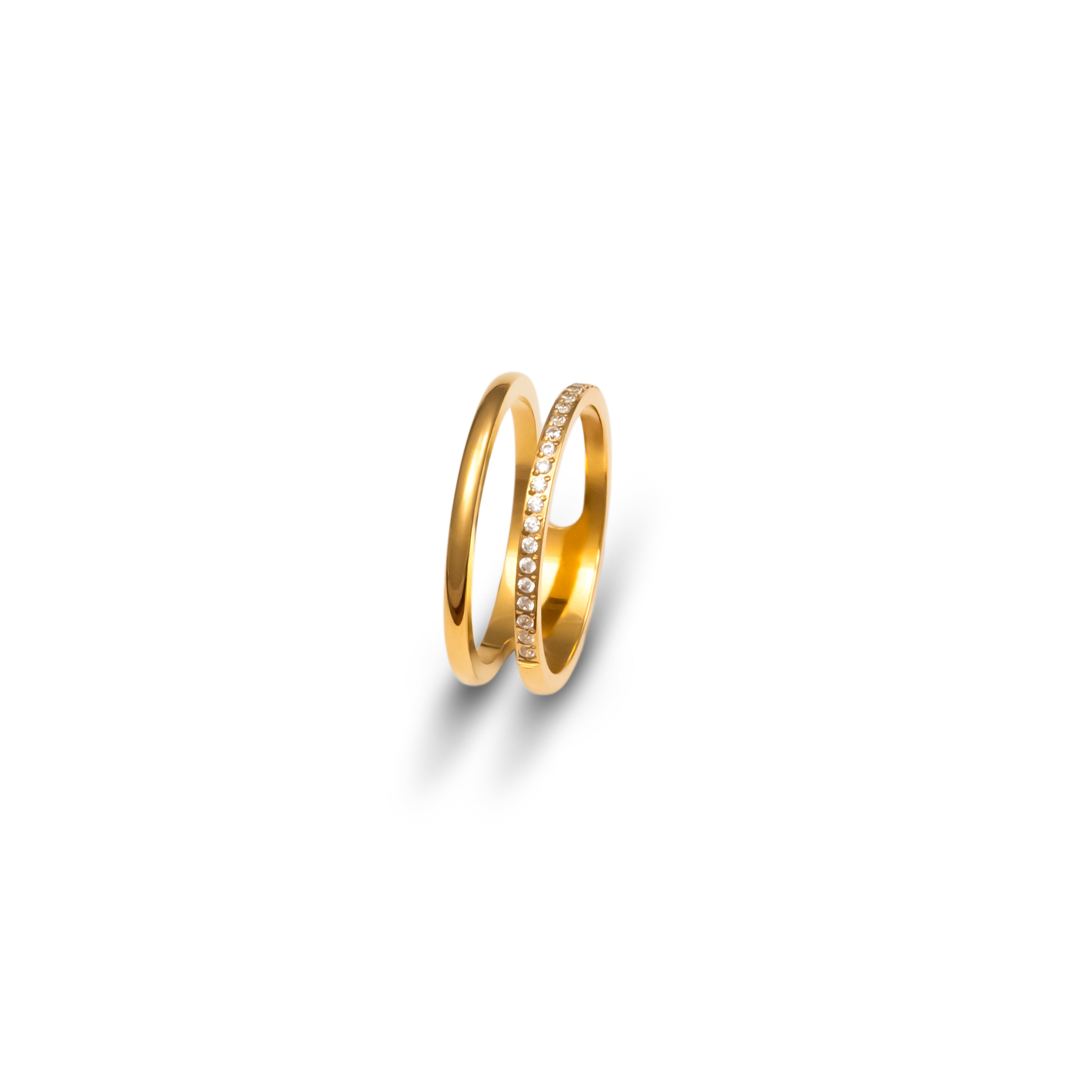 Gold plated stainless steel rings, skin friendly for sensitive skin
