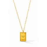 Personalized Engraved Gold Plated Bar Pendant Necklace