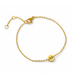 Personalized Engraved Gold Plated Disc Bracelet
