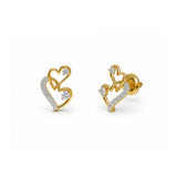 Amora Double Heart Studs