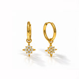 Star Gold Plated Hoop Earrings