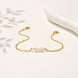White Pearl Gold Plated Anklet
