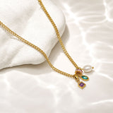 Heirloom Charm Gold Plated Pearl Necklace