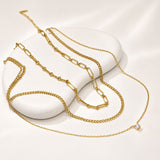 Elara Triple Chain Gold Plated Necklace