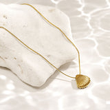 Ocean Shell Embrace Gold Plated Necklace