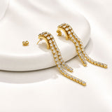 Crystal Drop Gold Plated Earrings