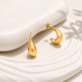 Glossy Drop Gold Plated Earrings