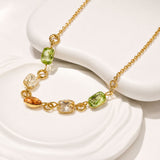 Sunset Bead Gold Plated Necklace