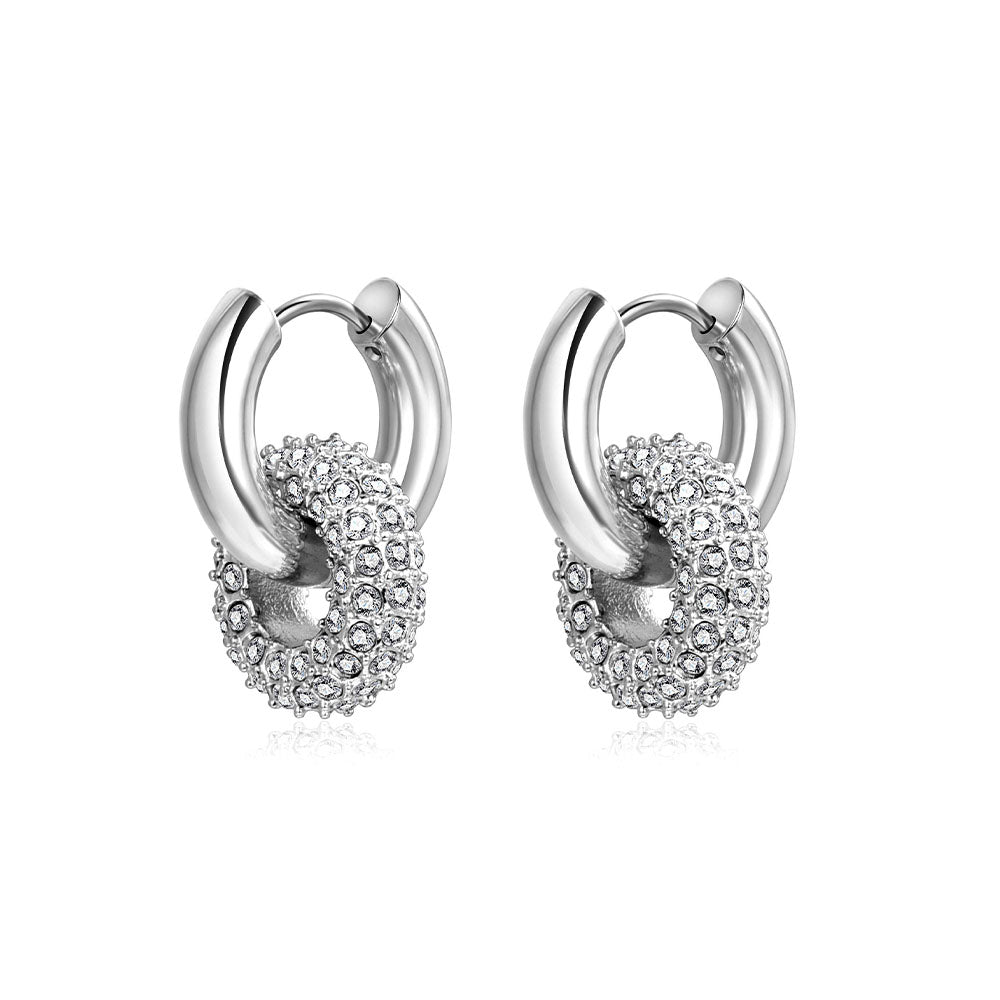 Double Donut Gold Plated Hoop Earrings