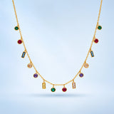 Twilight Colourful Charm Gold Plated Necklace