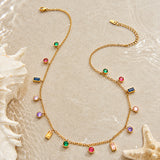 Twilight Colourful Charm Gold Plated Necklace