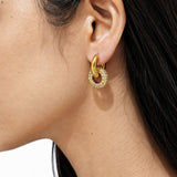Double Donut Gold Plated Hoop Earrings