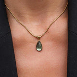 Golden Olive Drop Necklace