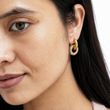 Double Donut Gold Plated Hoop Earrings