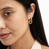 Double Donut Gold Plated Hoop Earrings
