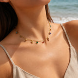 Twilight Colourful Charm Gold Plated Necklace