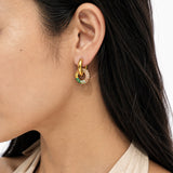 Double Donut Gold Plated Hoop Earrings