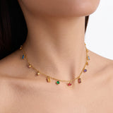 Twilight Colourful Charm Gold Plated Necklace