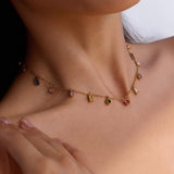 Twilight Colourful Charm Gold Plated Necklace