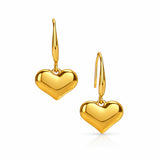 Golden Heart Drop Gold Plated Earrings