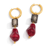 Crimson Stone Drop Earrings