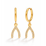Wishbone Crystal Earrings