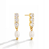 Crystal Pearl Drop Earrings