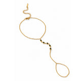 Olive Green Gold Plated Hand Harness
