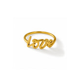 Love Script Gold Plated Ring