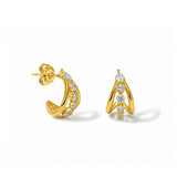 Crystal Petal Drop Gold-Plated Earrings