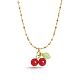 Cherry Muse Pendant Gold Plated Necklace